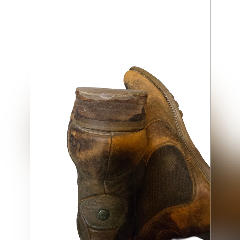 UGG Distressed Leather Chelsea Ankle Boots Shearling Lined Pull On Women’s 8 - Picture 7 of 12